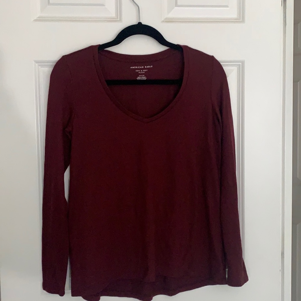 Long Sleeve Burgundy Top